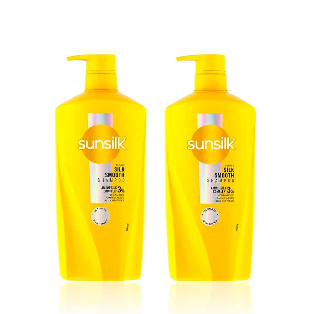 Buy Sunsilk Flowy Silk Smooth Shampoo 650 ml - Pack of 2 - Purplle