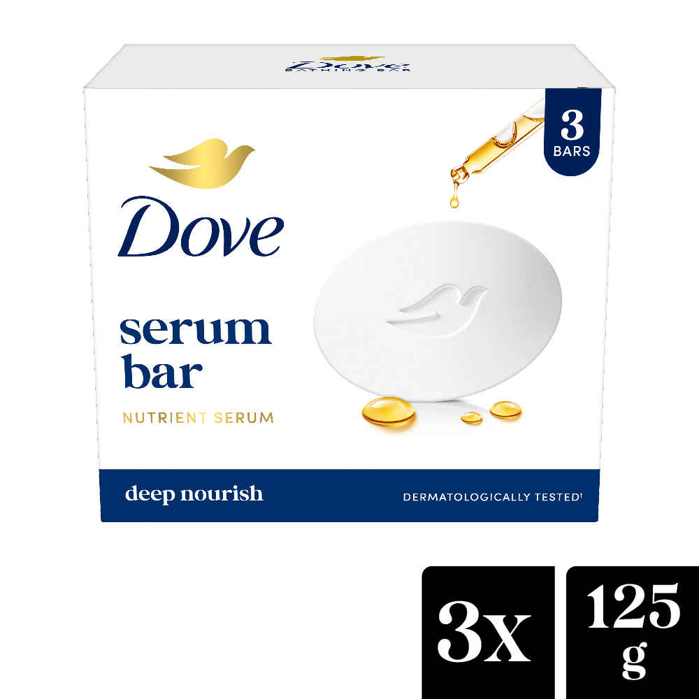 Buy Dove Serum bar Nutrient Serum, Glowing Skin, 3x125 gm - Purplle