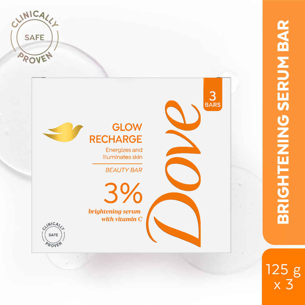 Buy Dove Diva Glow Recharge 3% Brightening Serum With Vitamin C Bath Soap, 125 gm ( Pack of 3 ) - Purplle