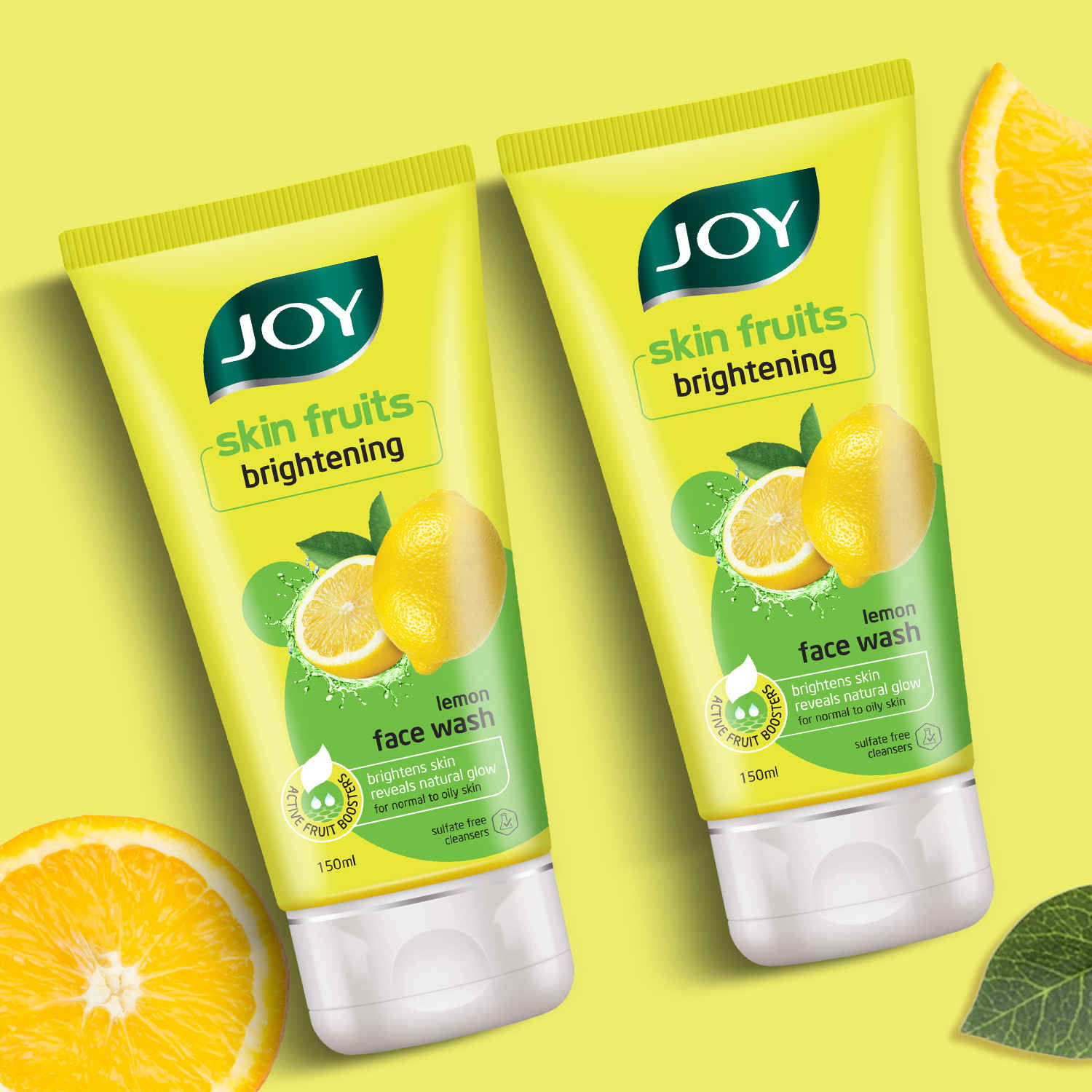 Buy Joy Skin Brightening Lemon Face Wash For Oily Skin (150 ml x 2) | Reduces Dark Spots Removes Excess Oil & Dirt | Enriched with Natural Exfoliating Agents & Vitamin C - Pack of 2 - Purplle