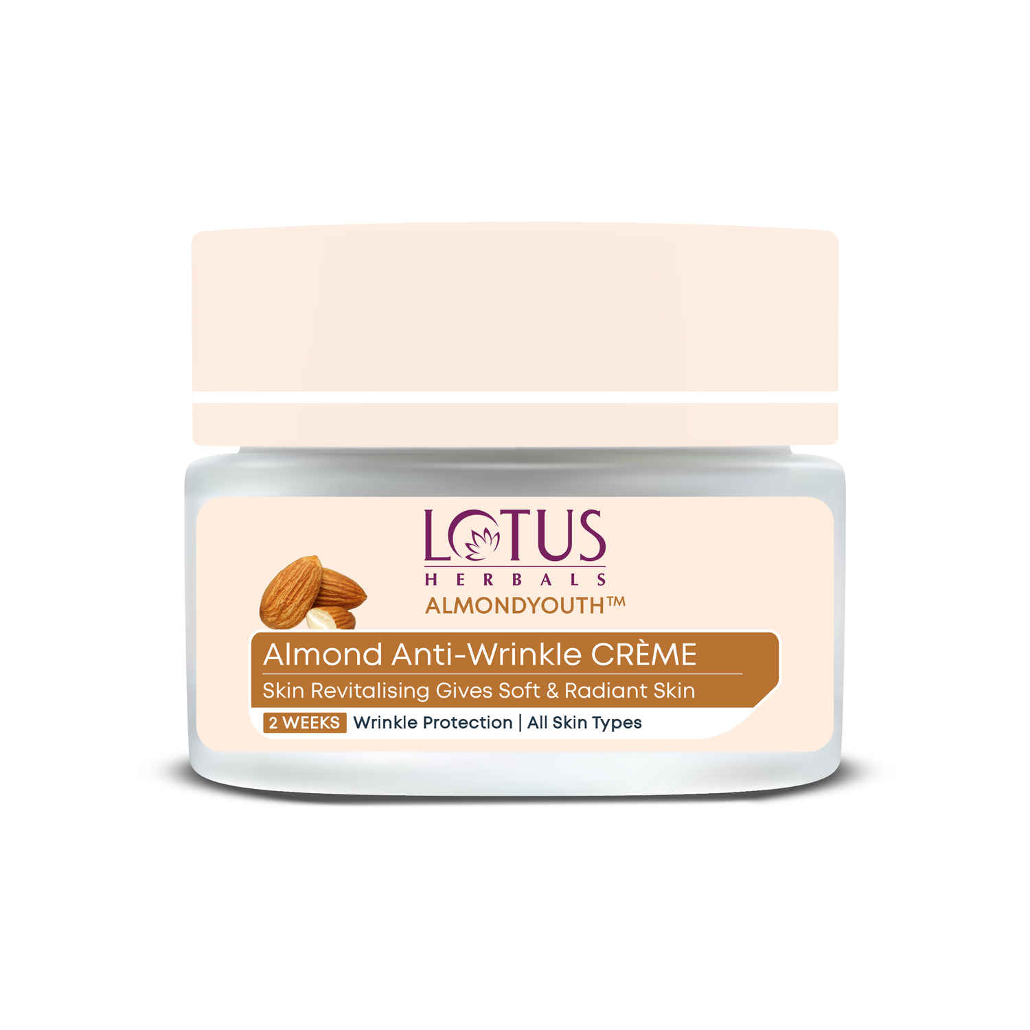 Buy Lotus Herbals Almondyouth Almond Anti-Wrinkle Cream | For All Skin Types | 50g - Purplle