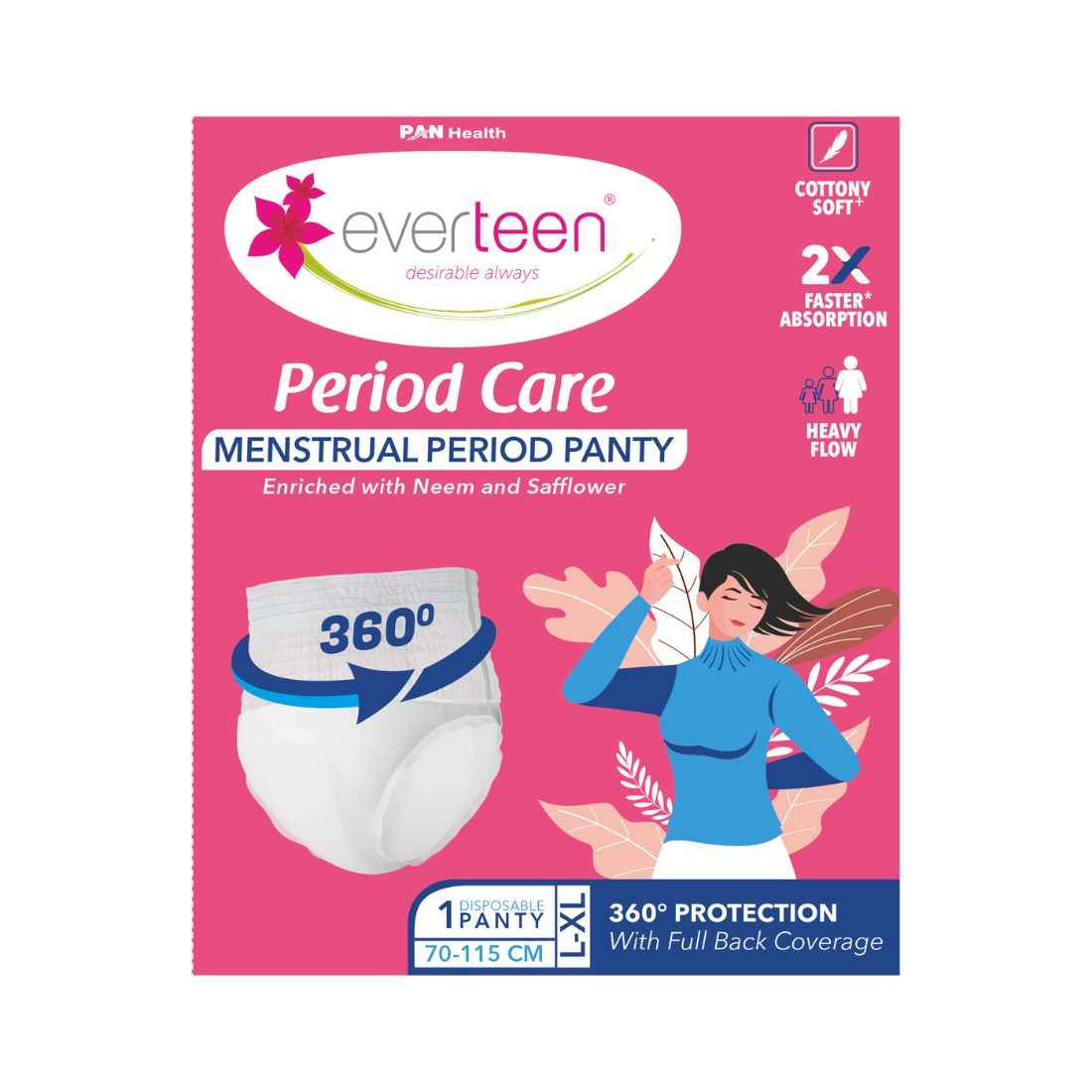 Buy Everteen Disposable Period Panties L-XL, 360° Leak-Proof Overnight Protection, Heavy Flow, 1 pc - Purplle