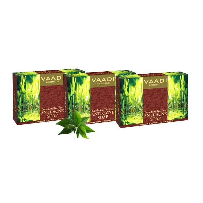 Buy Vaadi Herbals Becalming Tea Tree Soap Anti-Acne Soap (75 g) (Pack of 3) - Purplle