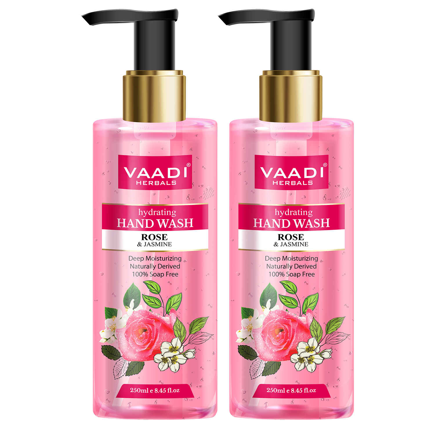 Buy Vaadi Herbals Pack of 2 Hydrating Rose & Jasmine Hand Wash (250 ml x 2) - Purplle