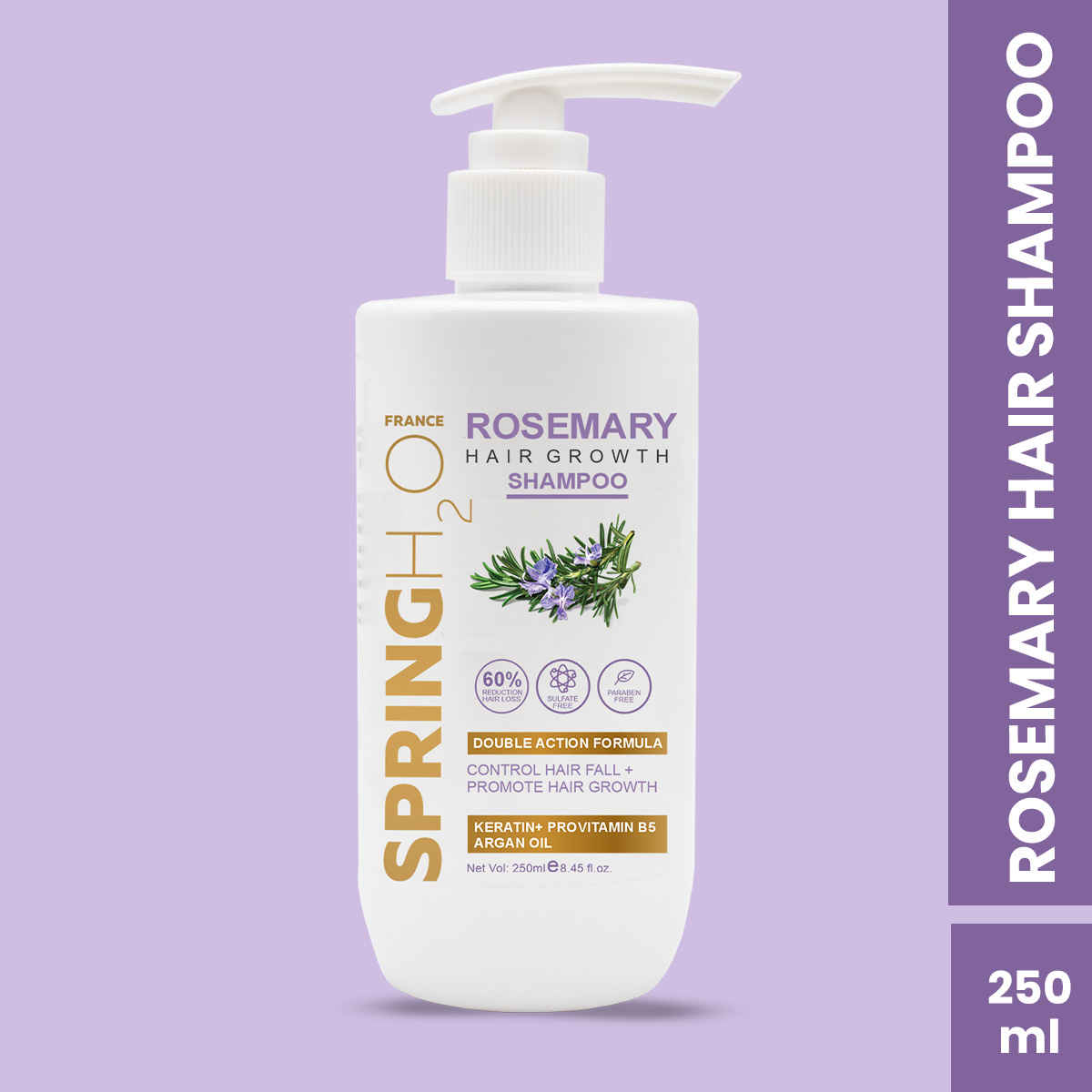Buy SPRING H2O FRANCE Rosemary Hair Growth Shampoo Control Hair Fall & Promote Hair Growth 250 ml - Purplle