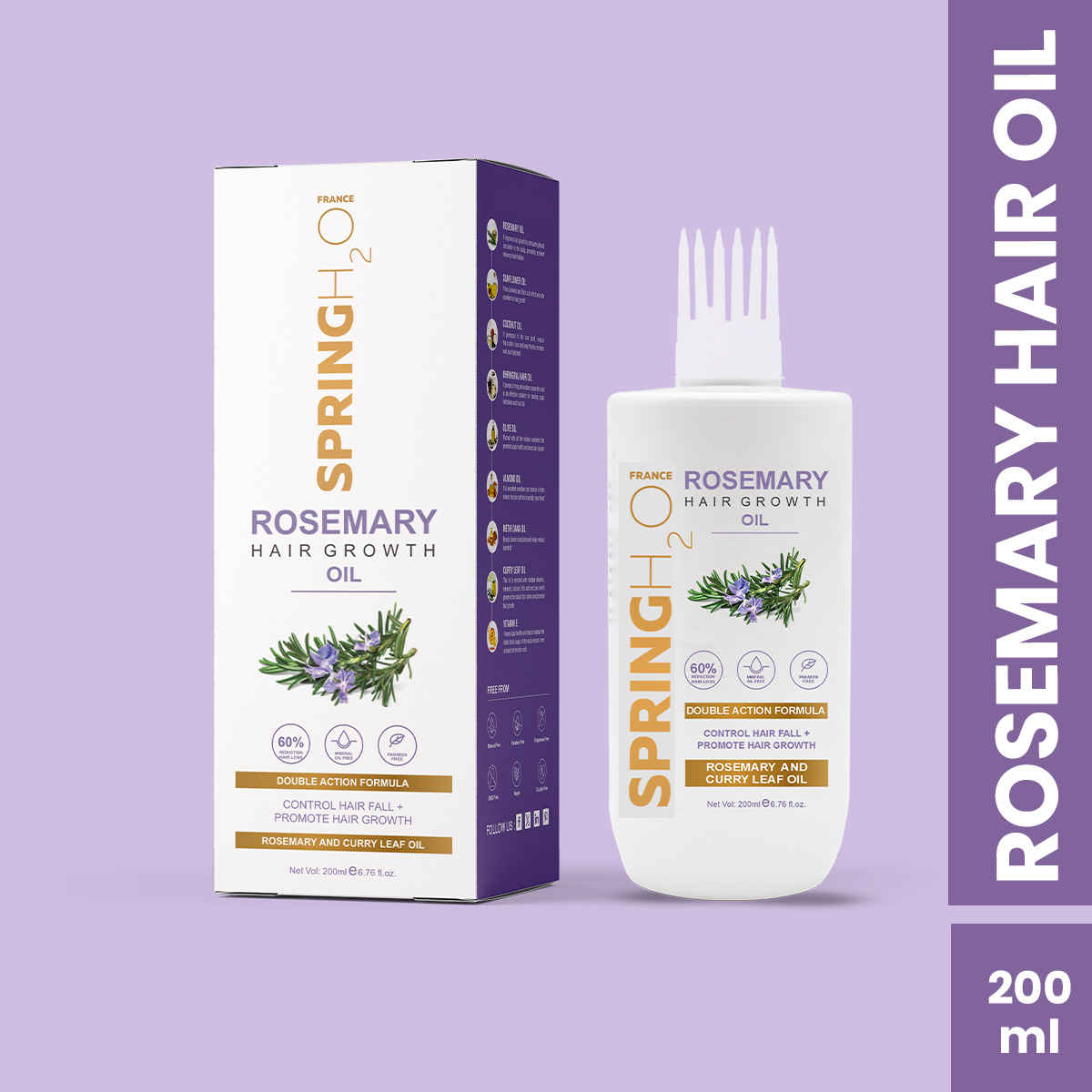 Buy SPRING H2O FRANCE Rosemary Hair Growth Oil for Hair Growth & Hair Fall Control 200 ml - Purplle