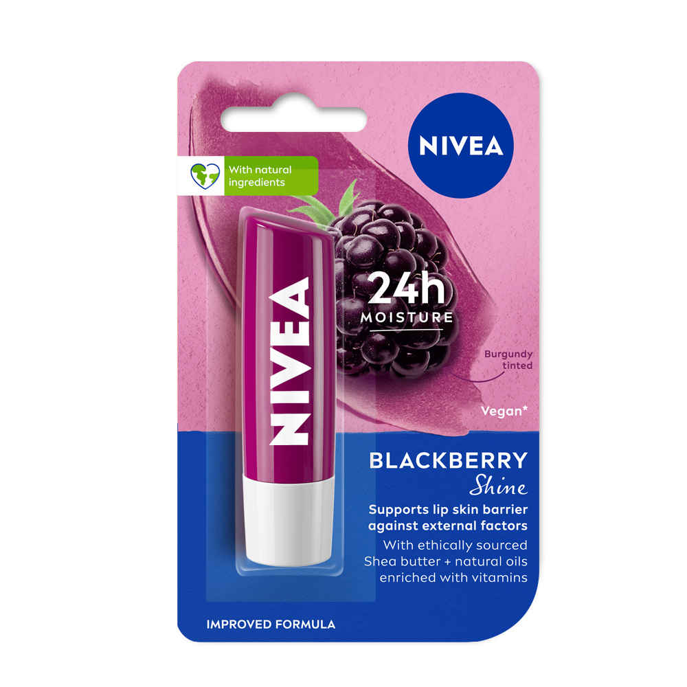 Buy Nivea Black Berry Shine Caring Lip Balm (4.8 gm) - Purplle