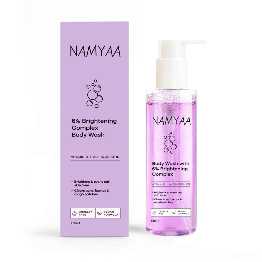 Buy Namyaa Brightening Body Wash | 6% Brightening Complex with Alpha Arbutin, Niacinamide & Vitamin C |250 ml - Purplle