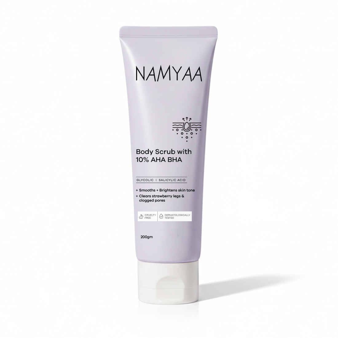 Buy Namyaa Body Scrub with 10% AHA BHA | Glycolic, Lactic & Salicylic Acid Exfoliator | 200 gm - Purplle