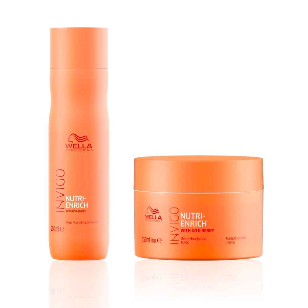 Buy Wella Professionals Invigo Nutri-Enrich Deep Nourishing Duo (Shampoo & Mask for Dry Damaged Hair) - (250 ml + 150 ml) Combo of 2 - Purplle