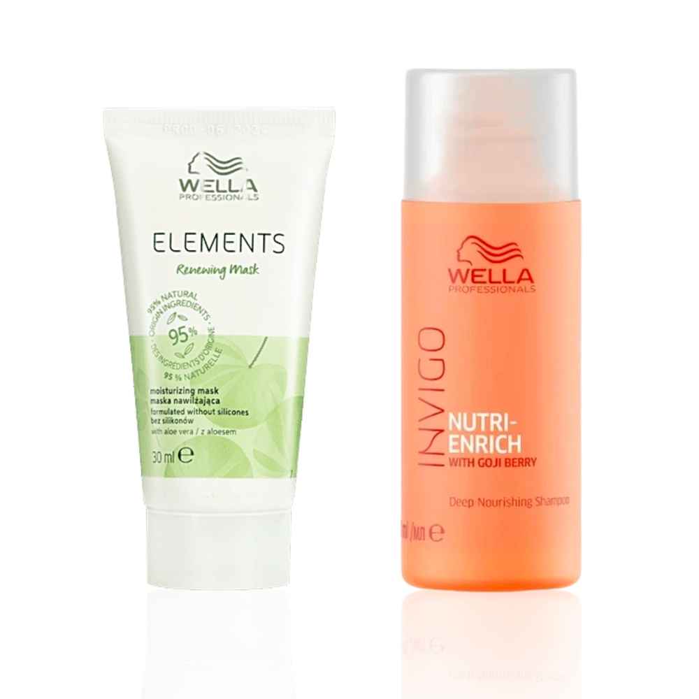 Buy Wella Professionals Invigo Nutri-Enrich & Elements Mix (Shampoo & Sulfate-Free Renewing Mask) - (50 ml + 30 ml) Combo of 2 - Purplle