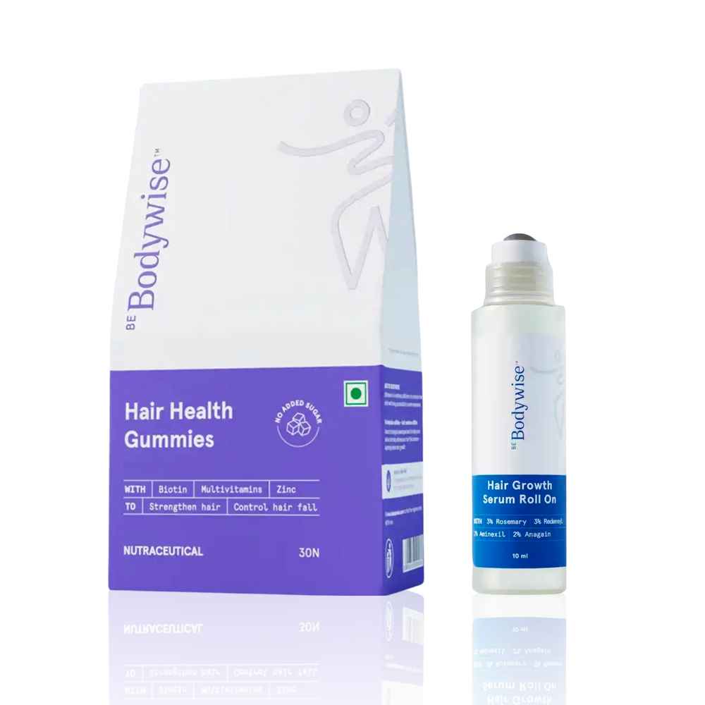 Buy Be Bodywise Inside-Out Hair Health Combo (Hair Growth Serum Roll On & 30mcg Biotin Gummies) - (10 ml + 30mcg Gummies) Combo of 2 - Purplle