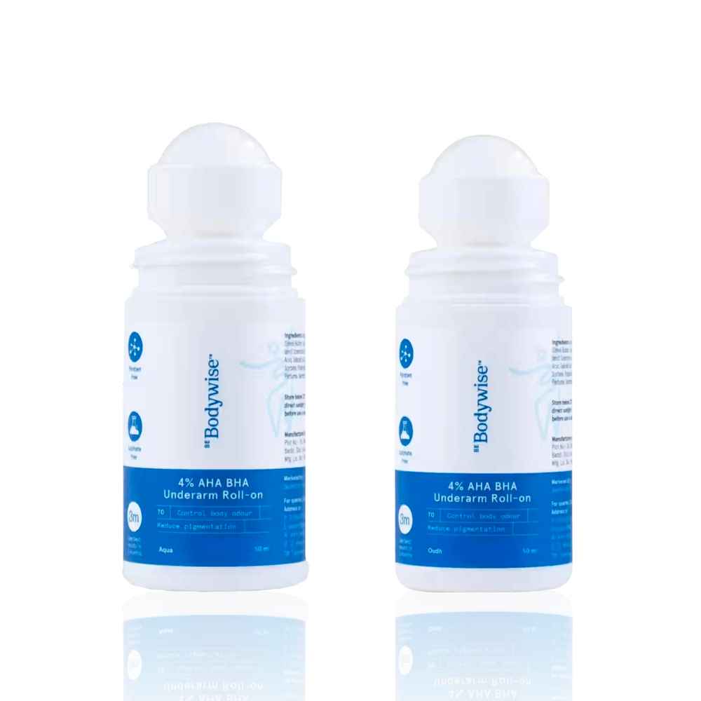 Buy Be Bodywise Underarm Roll on Duo (AHA BHA Roll On Oudh & Aqua Fragrance) - (50 ml + 50 ml) Pack of 2 - Purplle