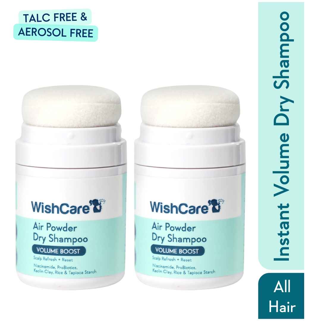 Buy WishCare Air Powder Dry Shampoo for Oily Hair & Scalp|No White Cast & Aerosol|Volume Boost Pack of 2 - Purplle