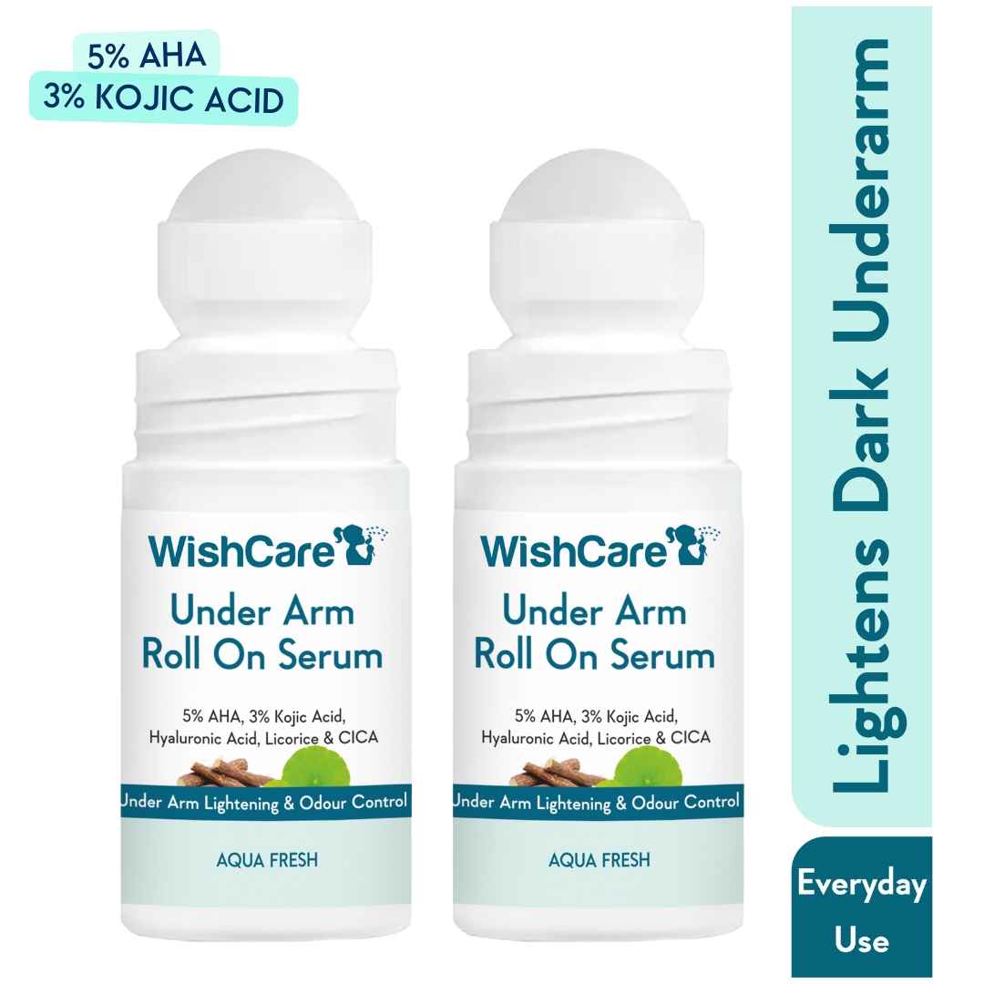 Buy WishCare Aqua Fresh Under Arm Roll On Serum Duo|5% AHA & 3% Kojic Acid|Treats Pigmentation & Odour Pack of 2 - Purplle