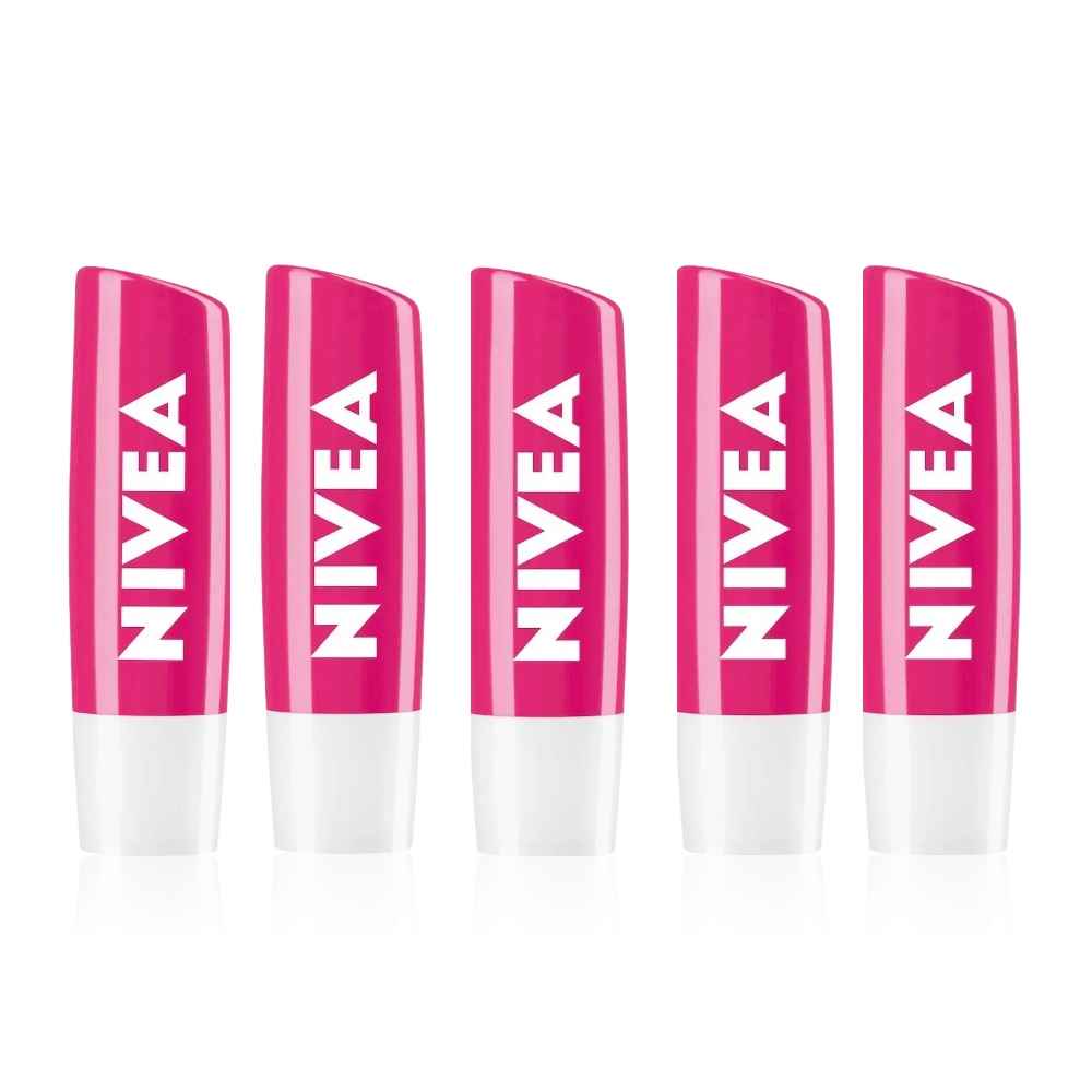 Buy NIVEA Lip Balm Fruity Watermelon Shine Pack Of 5(4.8 gm x 5 ) - Purplle