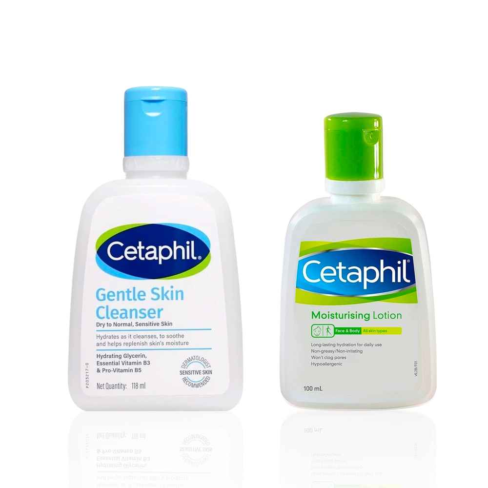 Buy Cetaphil Gentle Skin Cleansing & Hydrating Duo | Daily Care Combo with Gentle Skin Cleanser & Moisturising Lotion | Cleanses, Soothes & Deeply Hydrates for Soft, Healthy Skin | For All Skin Types including Sensitive | (118 ml) + (118 ml) Combo of 2 - Purplle