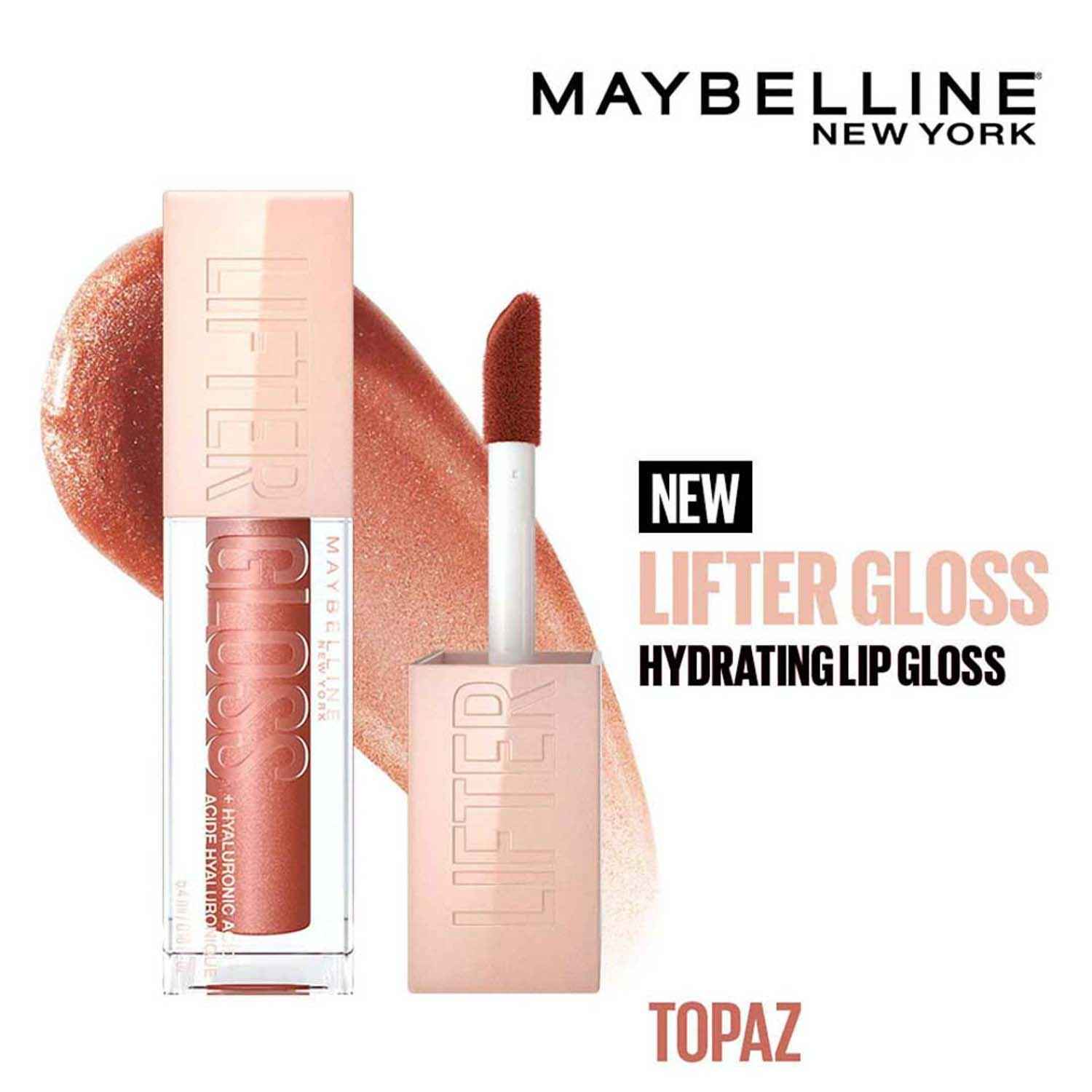 Buy Maybelline New York Lifter Gloss | Moisturizing, Tinted Lip Gloss With Hyaluronic Acid, Topaz , 5.4 ml - Purplle