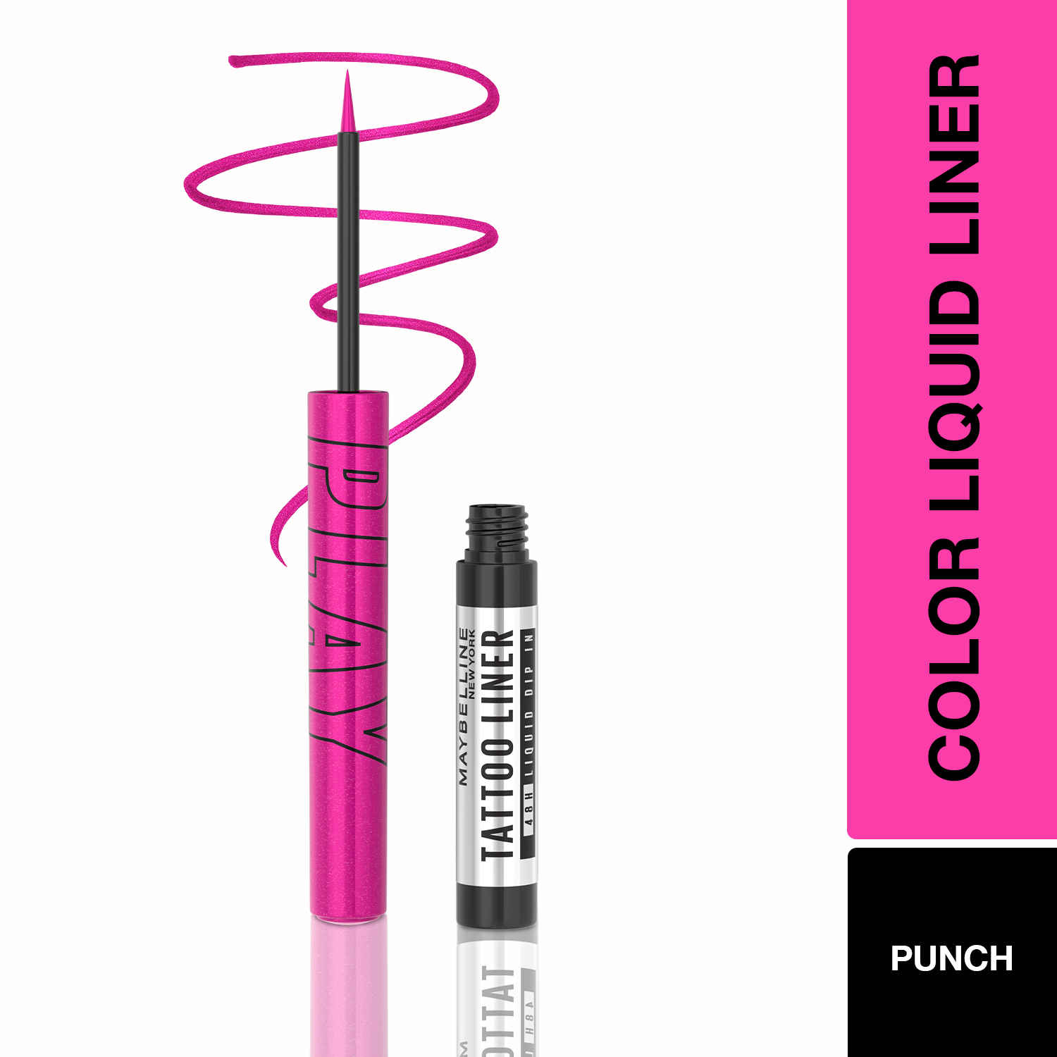Buy Maybelline Tattoo Play Pink Liquid Eyeliner - Punch, 2.1 ml - Purplle