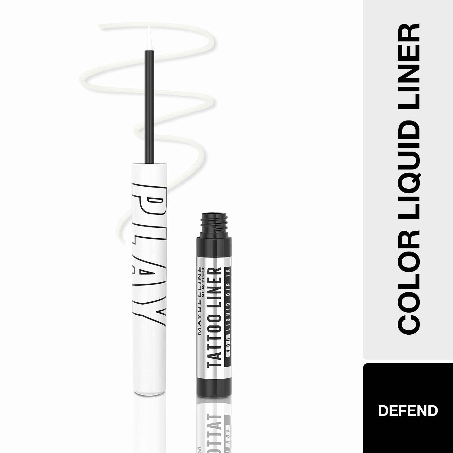 Buy Maybelline Tattoo Play White Liquid Eyeliner - Defend, 2.1 ml - Purplle