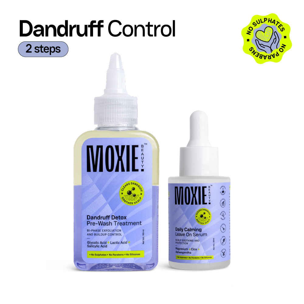 Buy Moxie Beauty Anti-Dandruff Treatment Duo - Pre-wash Exfoliant (100 ml ) & Leave-On Serum (50 ml) Combo of 2 - Purplle
