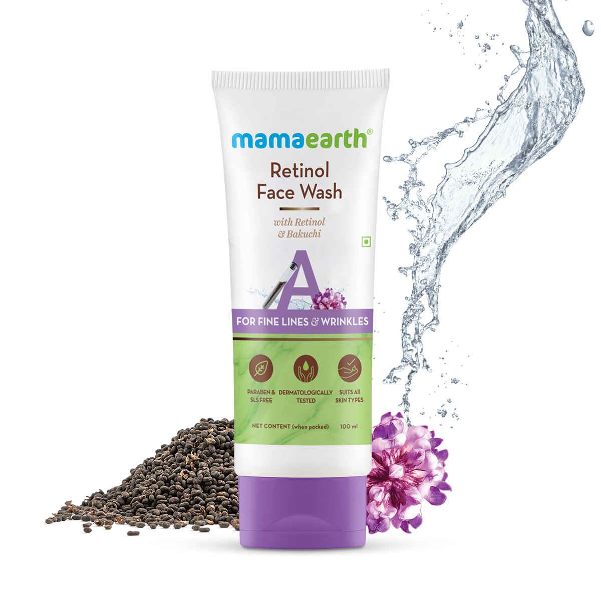 Buy Mamaearth Retinol Face Wash with Retinol & Bakuchi for Fine Lines and Wrinkles (100 ml) - Purplle