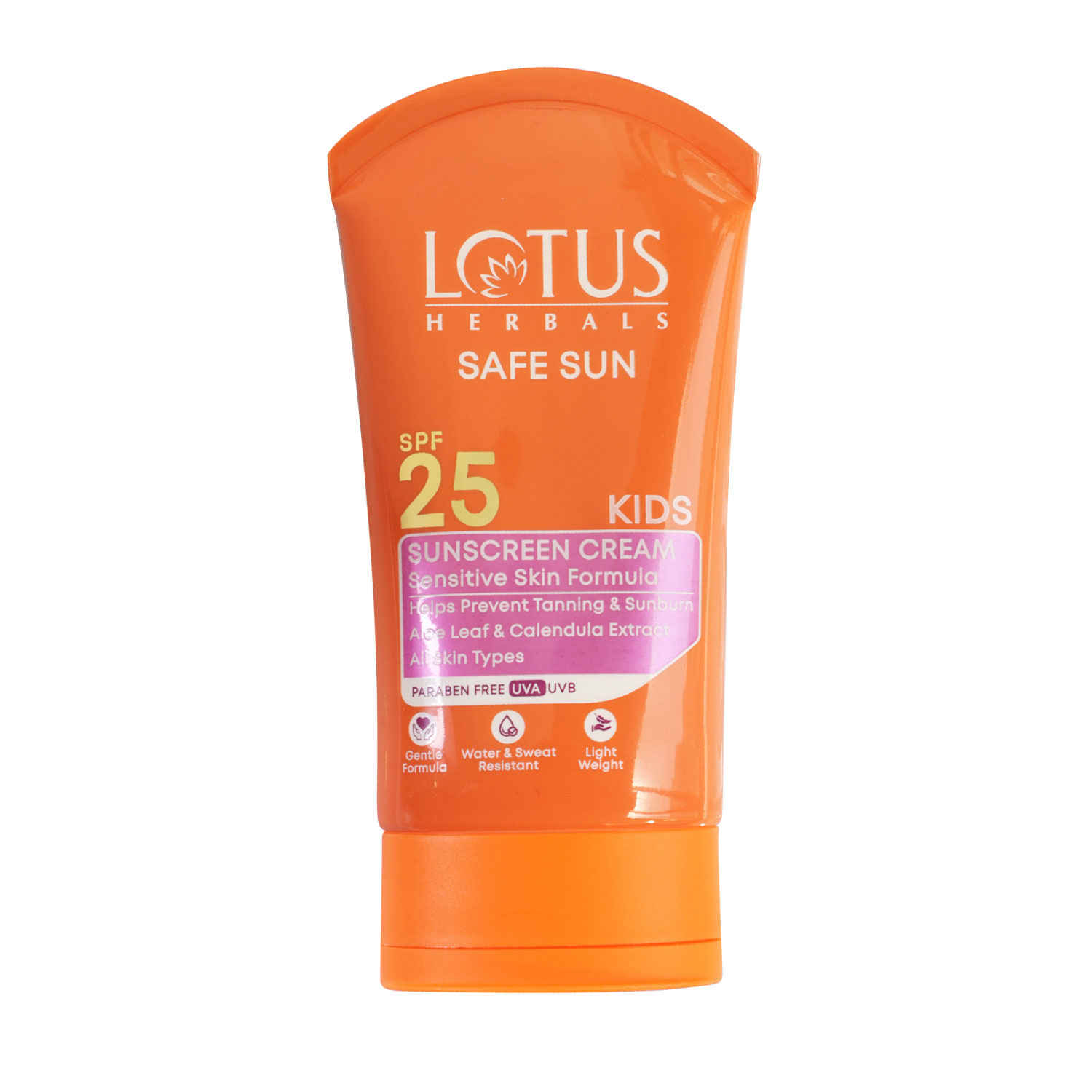 Buy Lotus Herbals Safe Sun KidsA Sunscreen CreamA - Sensitive Skin Formula | SPF 25 | Non Greasy | Sweat & Waterproof | 50 gm - Purplle