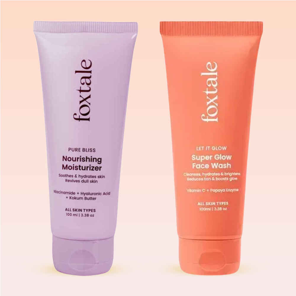 Buy Foxtale Clear Skin Combo (Super Glow Face Wash-100 ml + Nourishing Face Moisturizer-50 ml ) - Combo of 2 - Purplle
