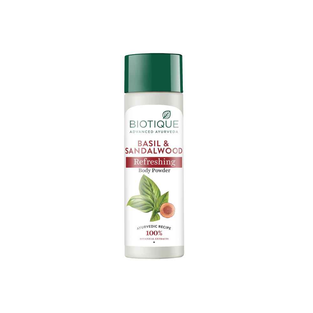 Buy Biotique Basil & Sandalwood Refreshing Body Powder 150 gm - Purplle