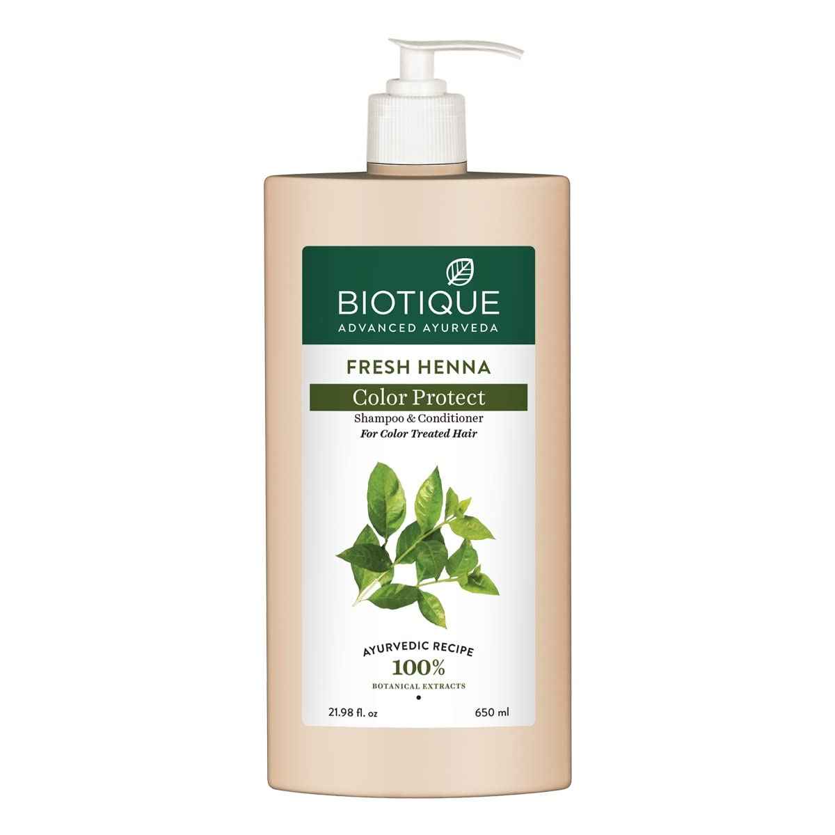 Buy Biotique Fresh Henna Colour Protect Shampoo with Conditioner 650ml - Purplle