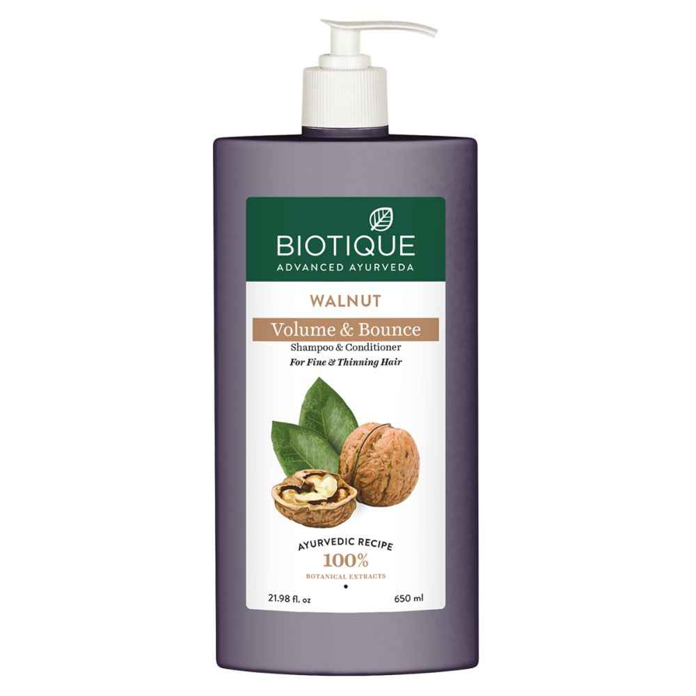 Buy Biotique Walnut Volume & Bounce Shampoo & Conditioner (650 ml) - Purplle