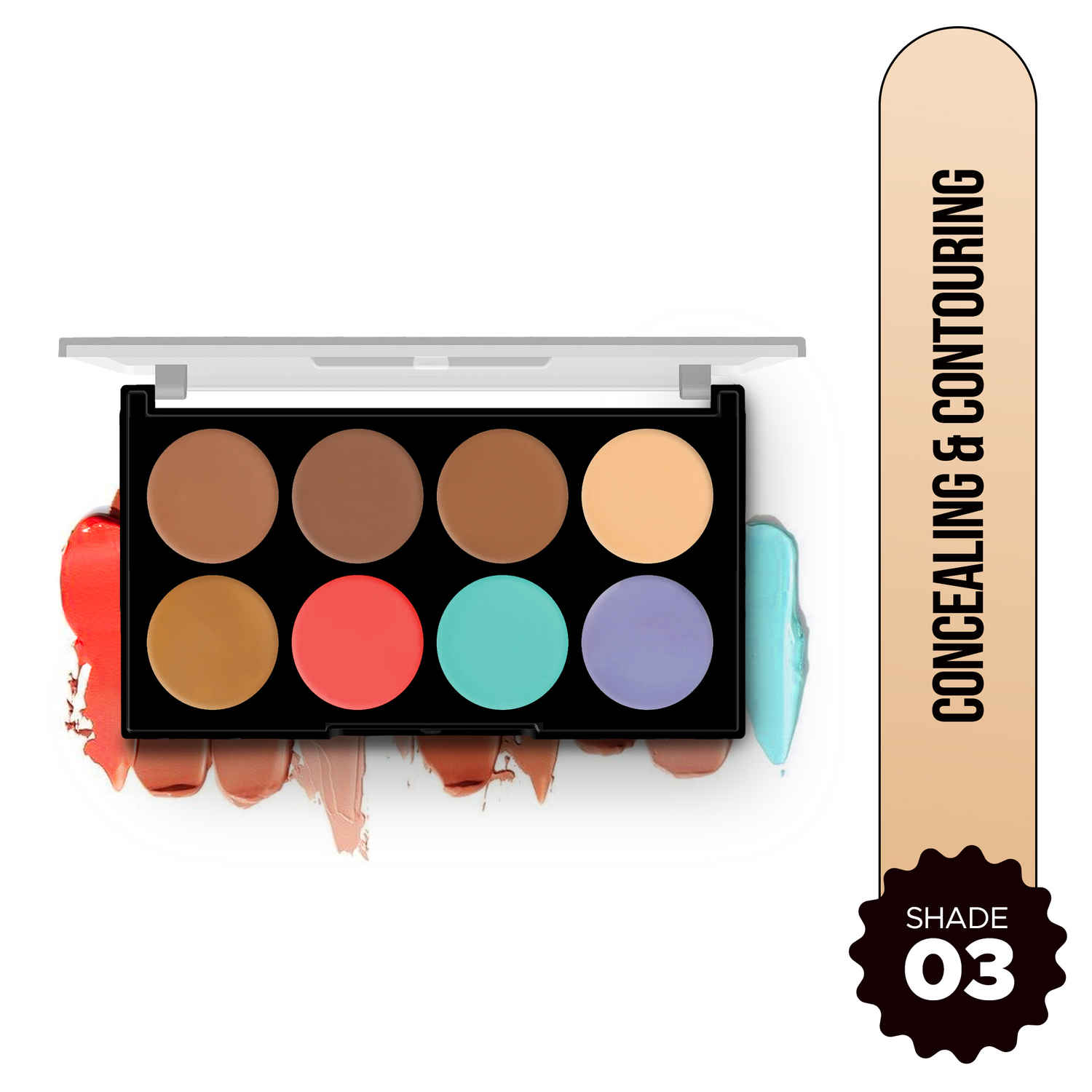 Buy Hilary Rhoda Concealing & Contouring | 8 Shades in Palette | Colour Corrects with High Coverage | Face Palette | Hides Dark Spots & Pigmentation | Buildable Coverage | 12 gm (Shade-3) - Purplle