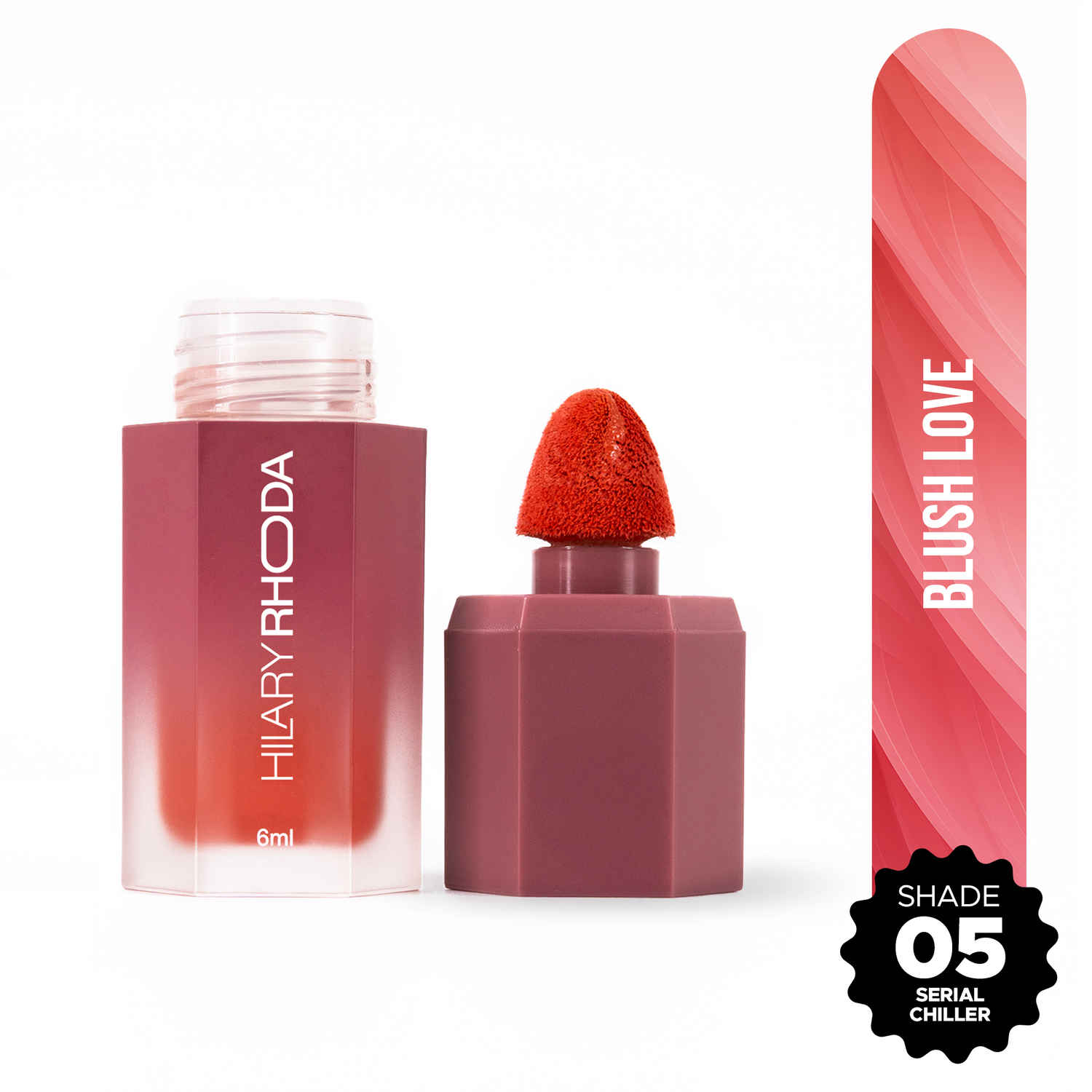 Buy Hilary Rhoda Blush Love Liquid Blush Highly Pigmented Blush Super Dewy Finish Built-in Sponge | Easy to Apply | Available in 6 Shades | Cruelty-free & Vegan | All Day Wear | Buildable Formula & Leak-Proof - 6 ml (Serial Chiller | Shade 05) - Purplle