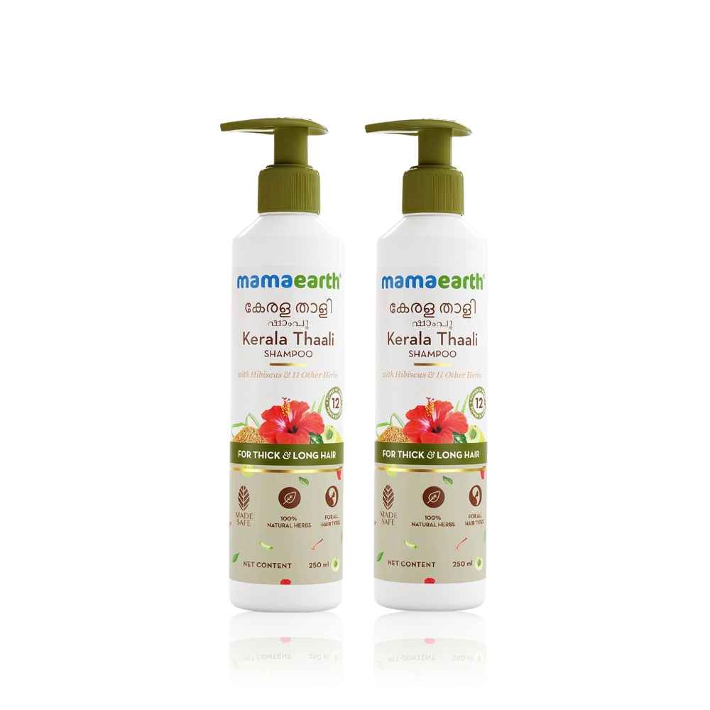 Buy Mamaearth Kerala Thaali Shampoo with Hibiscus Shikakai Amla Flax Seeds for Thick & Long Hair - 250 ml Ready To Use Thali (Pack of 2) - Purplle