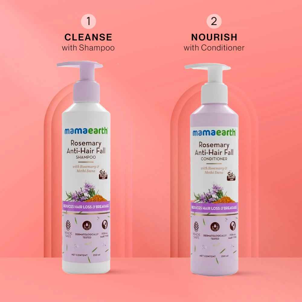 Buy Mamaearth Rosemary Hair Care Duo: Anti-Hair Fall Shampoo (250 ml) + Conditioner (250 ml) - Purplle