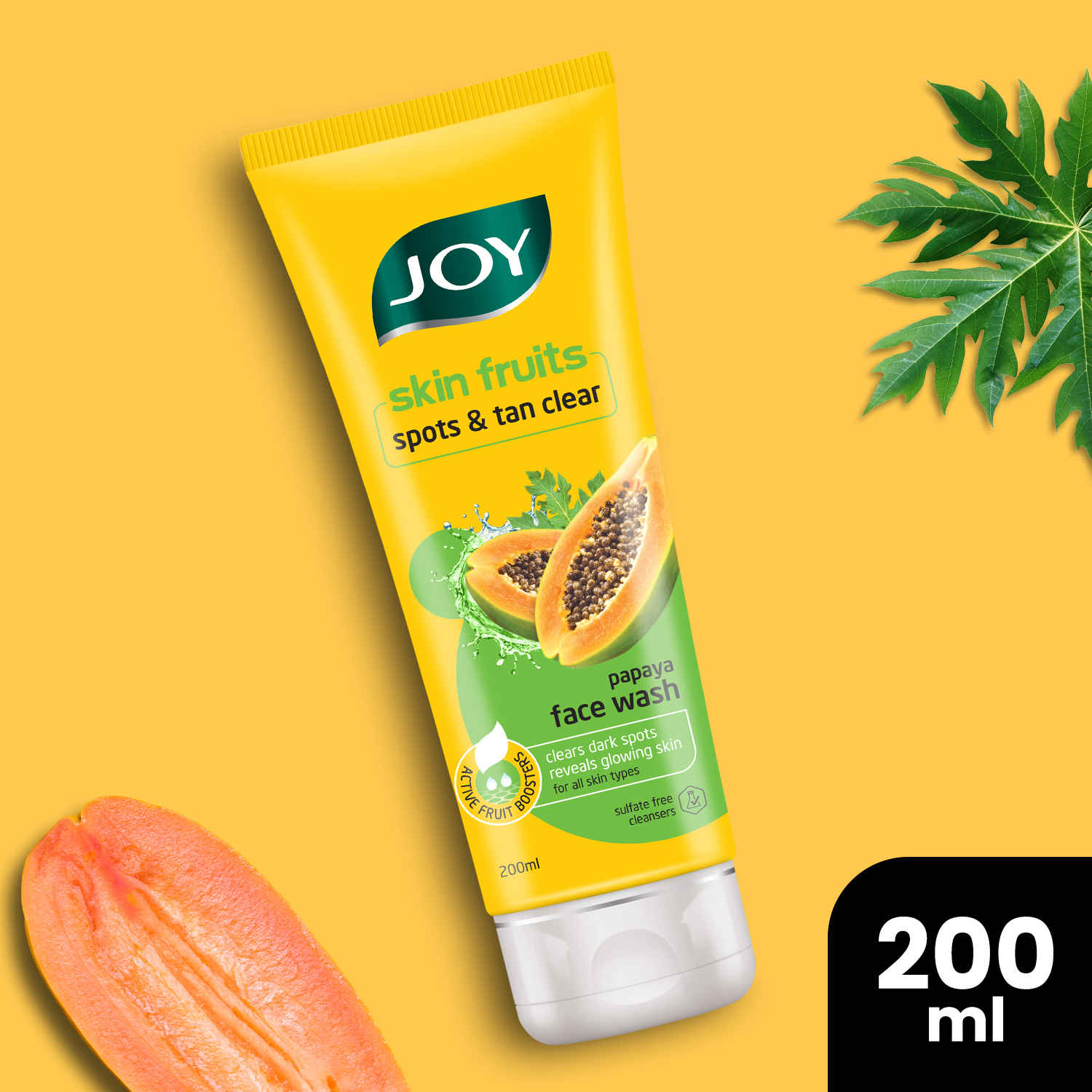 Buy Joy Skin Fruits Spots & Tan Clear Papaya Face Wash (200 ml) | Clears Dark Spots reveals Glow | Enriched with Vitamin C & Vitamin A | Suitable for All Skin Types - Purplle