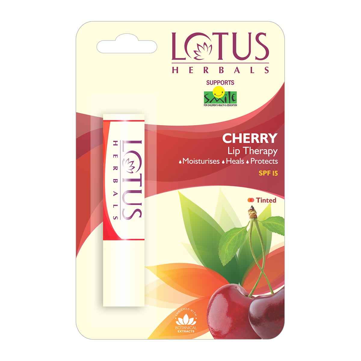 Buy Lotus Herbals Lip Therapy Tinted Lip Balm - Cherry | SPF 15 | Moisturises, Heals & Protects Lips | 4g - Purplle