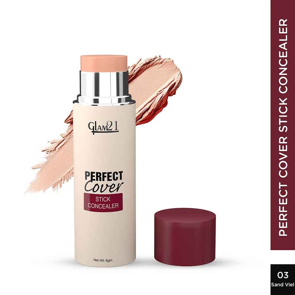 Buy Glam 21 Perfect cover stick concealer | Full Coverage,Creamy Texture Matte Finish - SandViel, 6 gm - Purplle