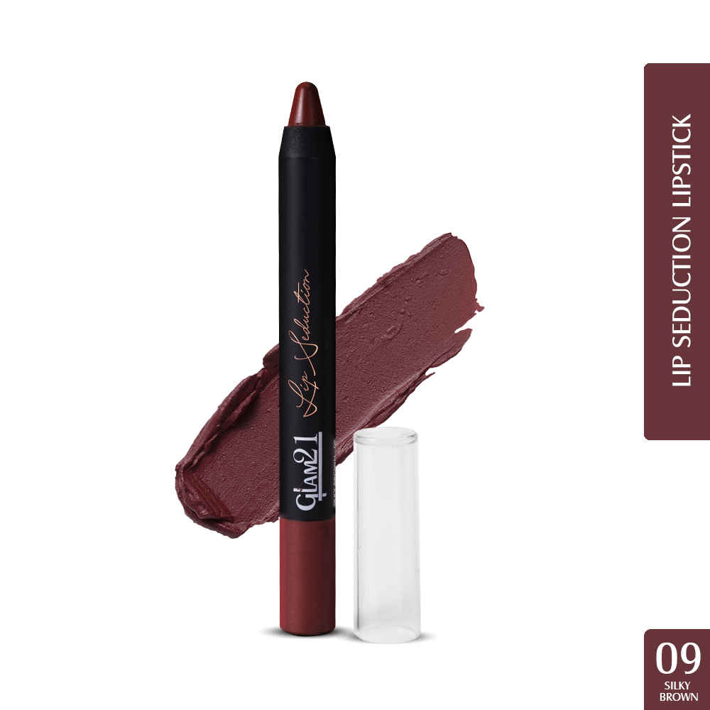 Buy Glam21 Lip Seduction Non- Transfer Crayon Lipstick| Lightweight & Longlasting|Creamy Matte Formula - 2.8 gm|Silky Brown|09 - Purplle