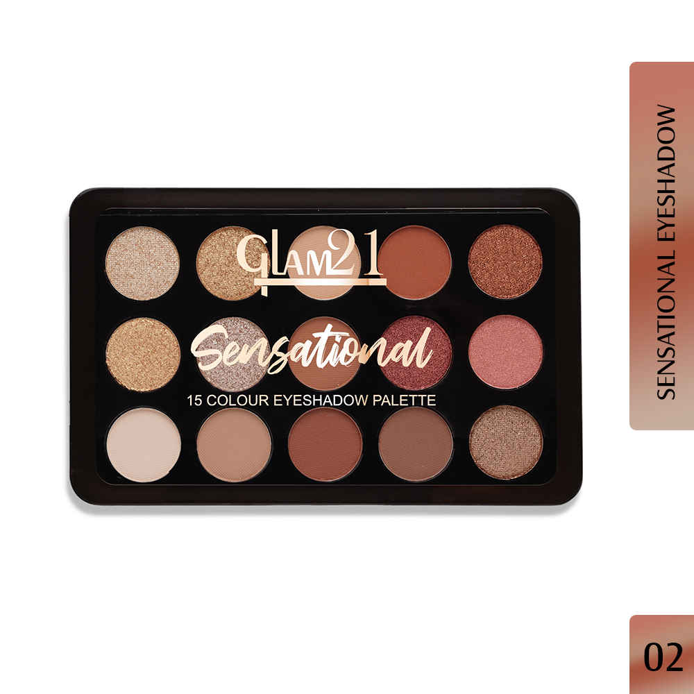 Buy Glam 21 Sensational Eyeshadow Palette 15 Colors | Shade-02 - 17.5 gm - Purplle