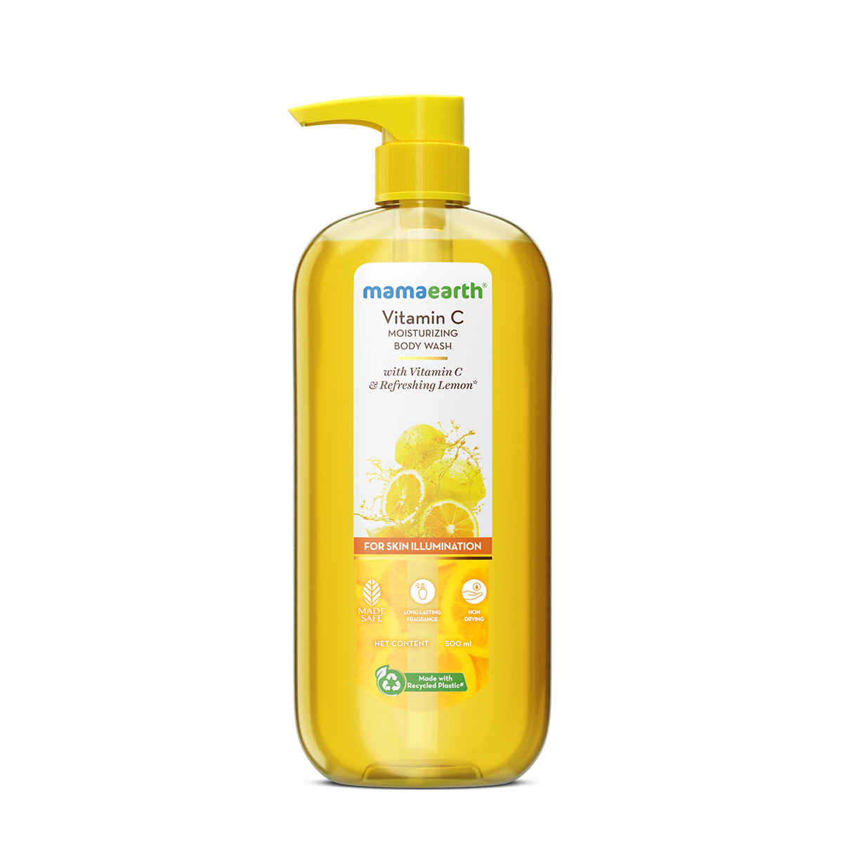 Buy Mamaearth Vitamin C Moisturizing Body Wash with Vitamin C & Refreshing Lemon Scent for Skin Illumination- 500 ml | Deeply Cleanses | Intensely Moisturizes | Long-Lasting Fragrance | Radiant Glow | All Skin Types - Purplle