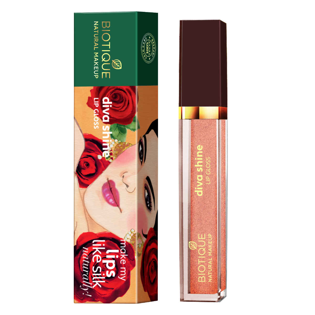 Buy Biotique Natural Makeup Diva Shine Lip Gloss (Summer Cocktail)(3 ml) - Purplle
