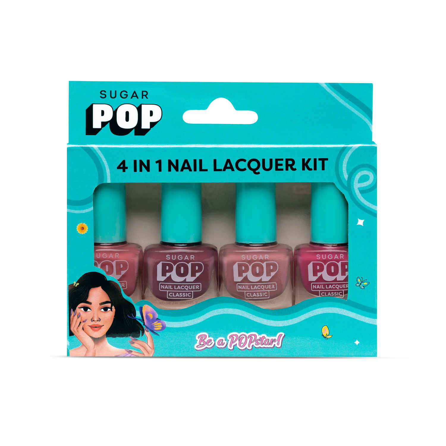 Buy SUGAR POP 4 in 1 Nail Lacquer Kit | Chip-resistant formula & Glossy Flinsh | Nail Polish Set - 01 Nude Nectar (5 ml x 4) - Purplle