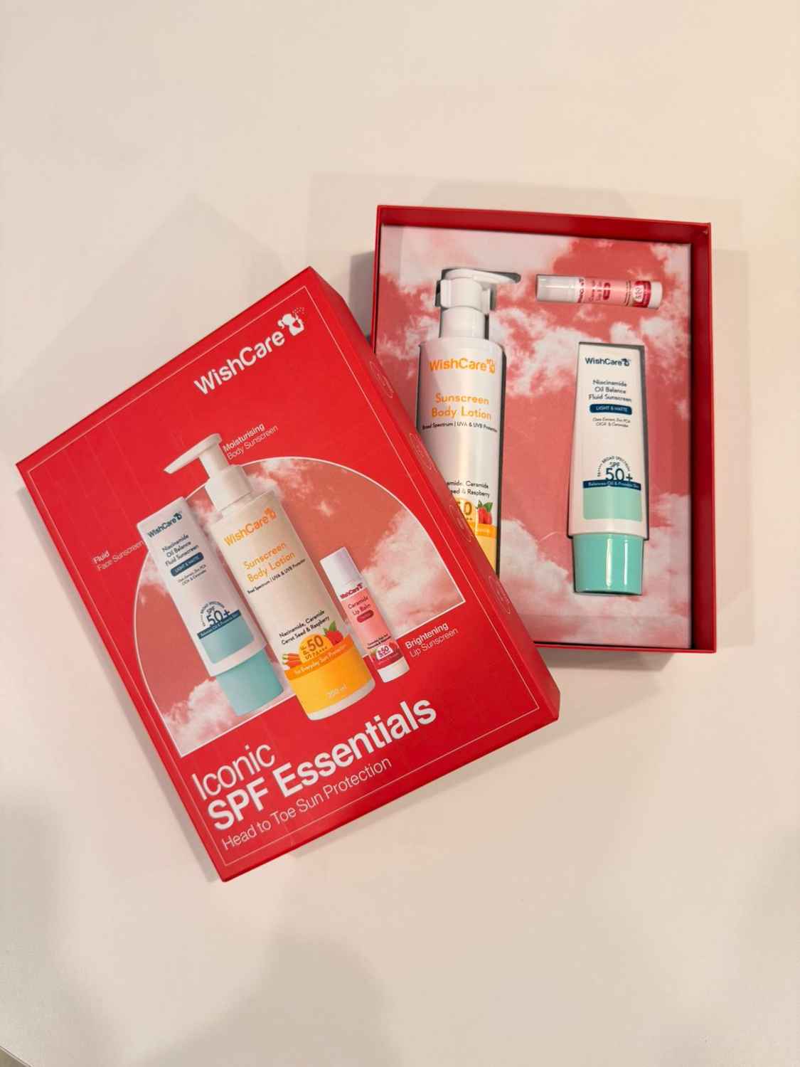 Buy WishCare Iconic SPF Essentials Head-to-Toe Sun Protection SPF 50+ PA++++ Gift Box (225 ml) - Purplle