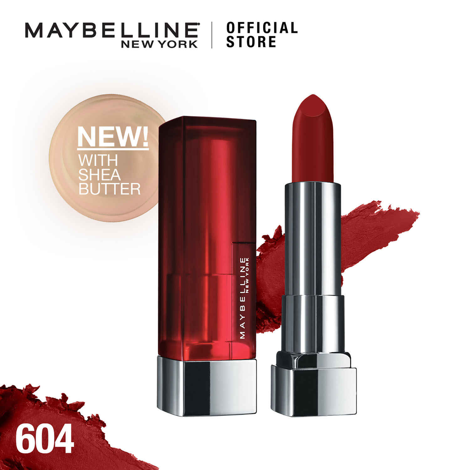 Buy Maybelline New York Matte Lipstick, Intense Colour, Keeps Lips Moisturised, 604 Moody Crimson Color Sensational Creamy Matte Lipstick, 3.9 gm - Purplle