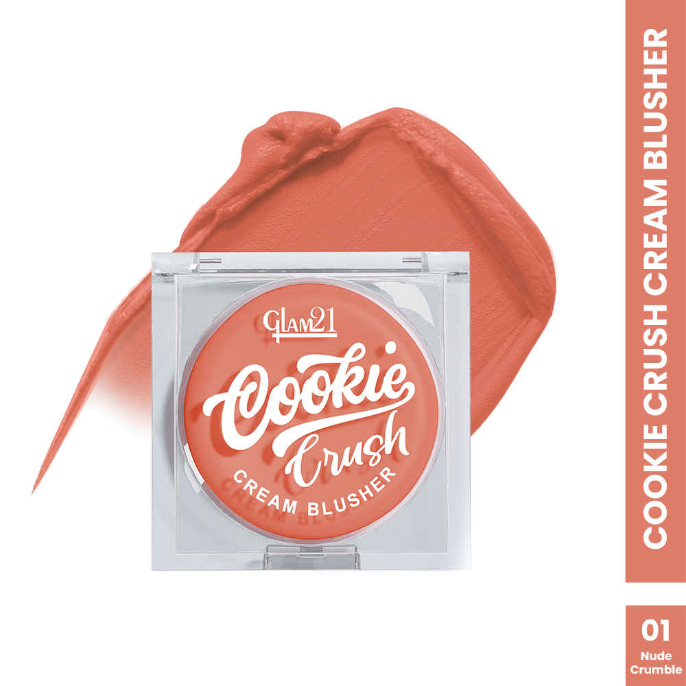 Buy Glam 21 Cookie Crush Cream Blusher | Matte Finish | Lightweight & Long Lasting | Highly Pigmented & Easily Blendable | With Goji Berry & Mango Seed Extracts | All Skin Type | 5 gm Nude Crumble - Purplle