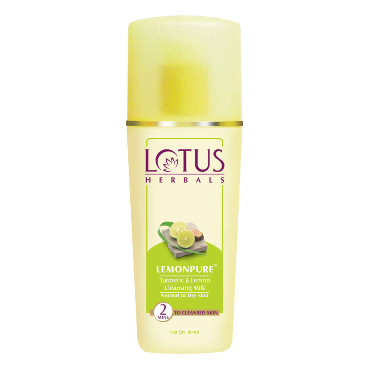 Buy Lotus Herbals Lemonpure Turmeric & Lemon Cleansing Milk | Makeup Remover | For All Skin Types | 80ml - Purplle
