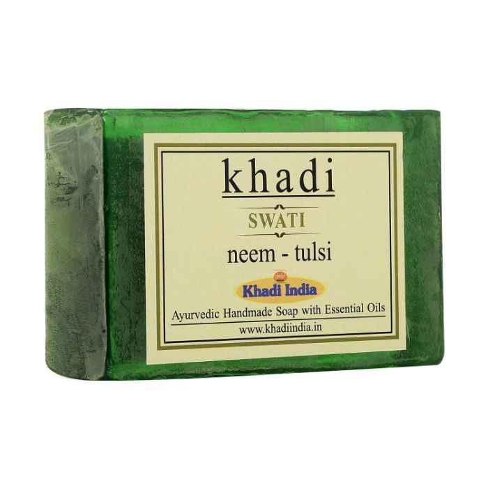 Buy Swati Khadi Ayurvedic Handmade Soap NEEM-TULSI - Purplle
