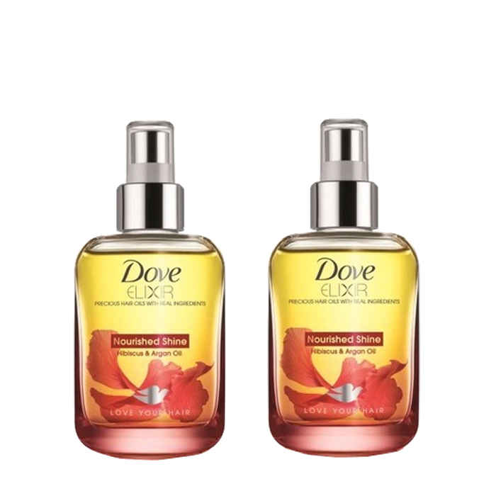 Buy Dove Elixir Nourished Shine Hair Oil (90 ml) - Pack Of 2 - Purplle