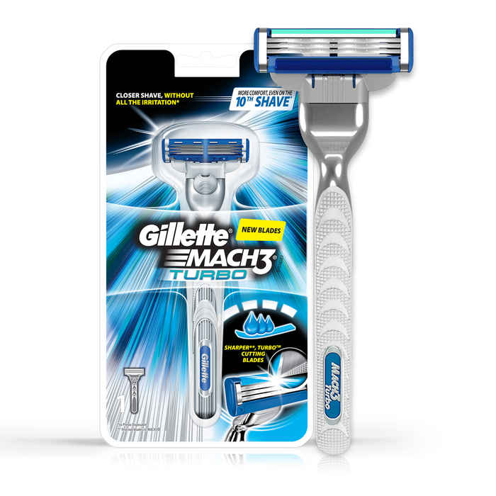 Buy Gillette Mach 3 Turbo Manual Shaving Razor - Purplle